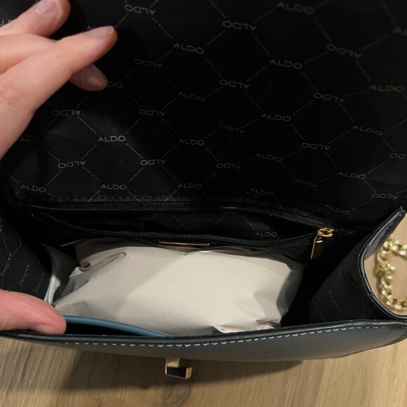 NWT Aldo Cross Body Chain Strap Bag Blue - Picture 7 of 8